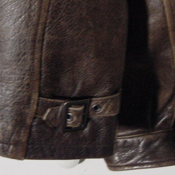 Vtg Brown Leather St. John's Bay Bomber Jacket Sz XL Buckle Back - Picture 12 of 15
